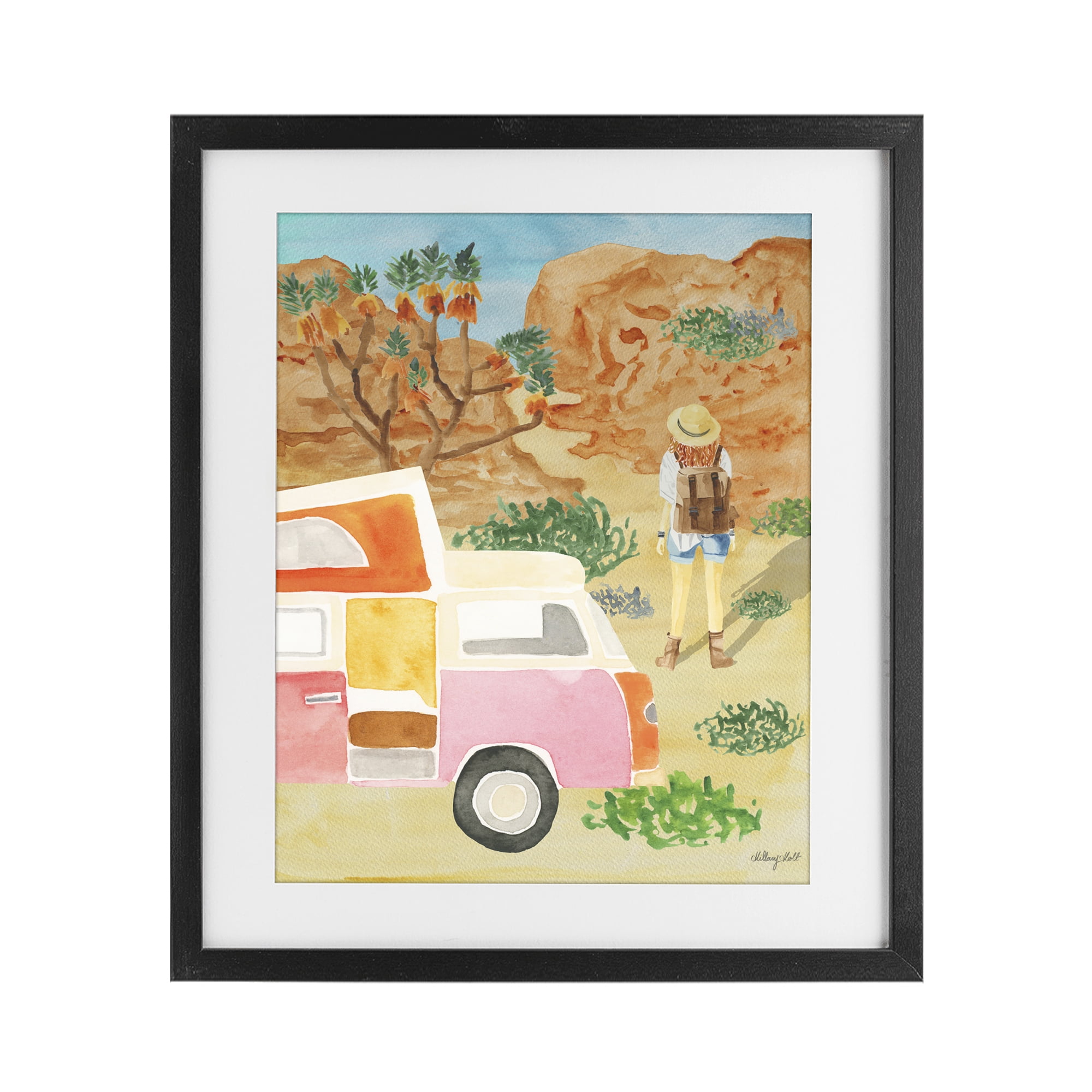 Stupell Industries Mojave Desert Road Trip Black Framed Print Under Glass, design by Hillary Holt
