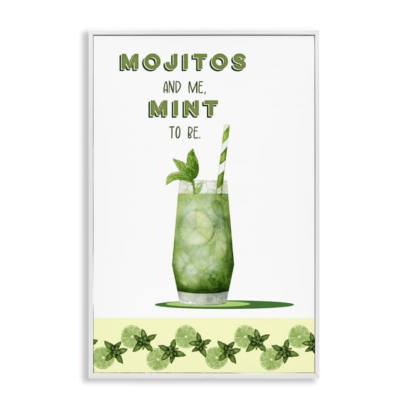 Stupell Industries Mojito & Me Mint To Be White Framed Giclee Art design by Brett Blumenthal, 24 x 16