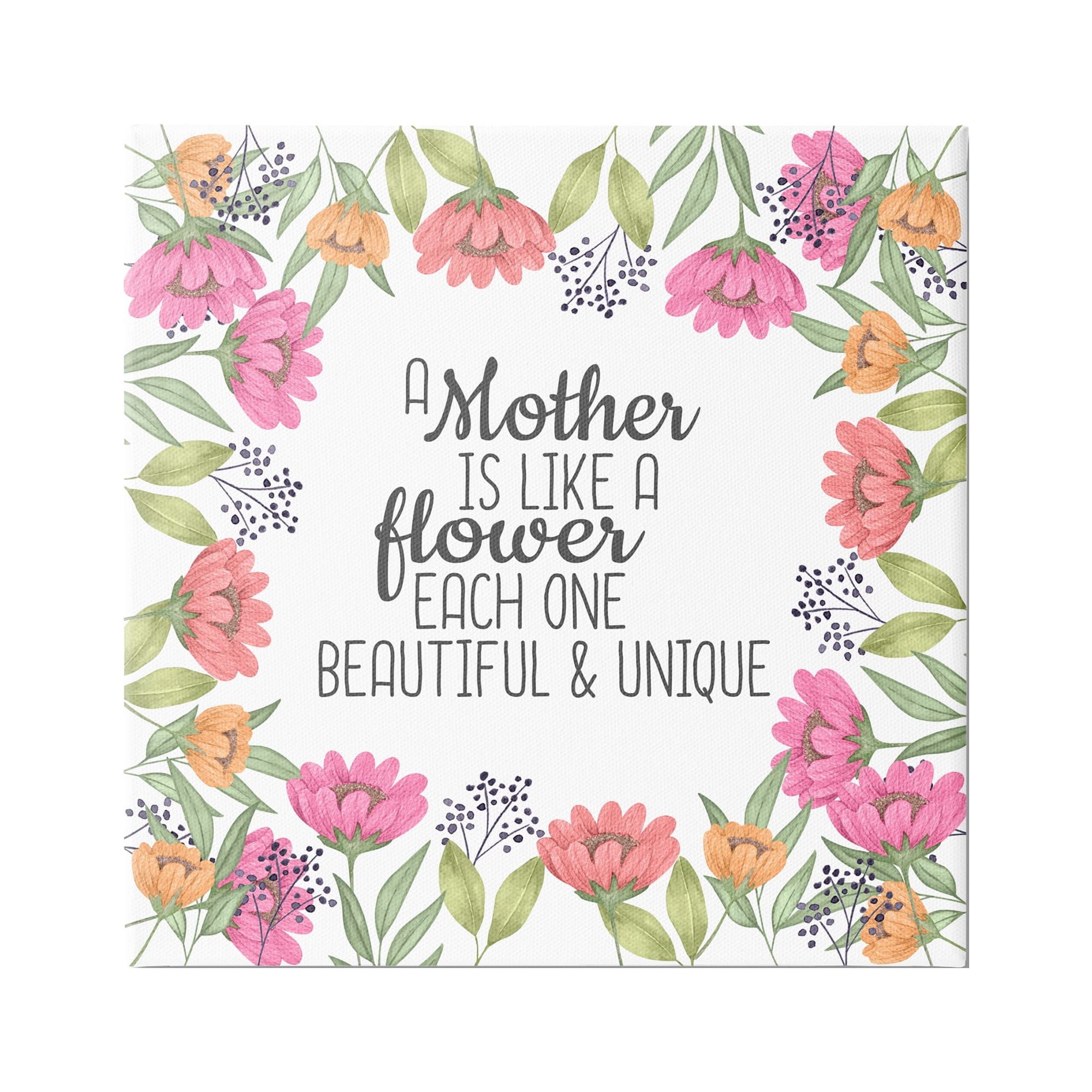 Stupell Industries Mom Beautiful & Unique Botanical & Floral Painting Gallery Wrapped Canvas Print Wall Art, 24 x 24