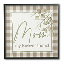 Stupell Industries Mom My Forever Friend Botanical & Floral Painting Black Framed Art Print Wall Art, 12 x 12