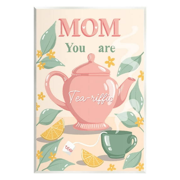 Stupell Industries Mom You Are Tea-riffic Teapot Holiday Painting Unframed Art Print Wall Art