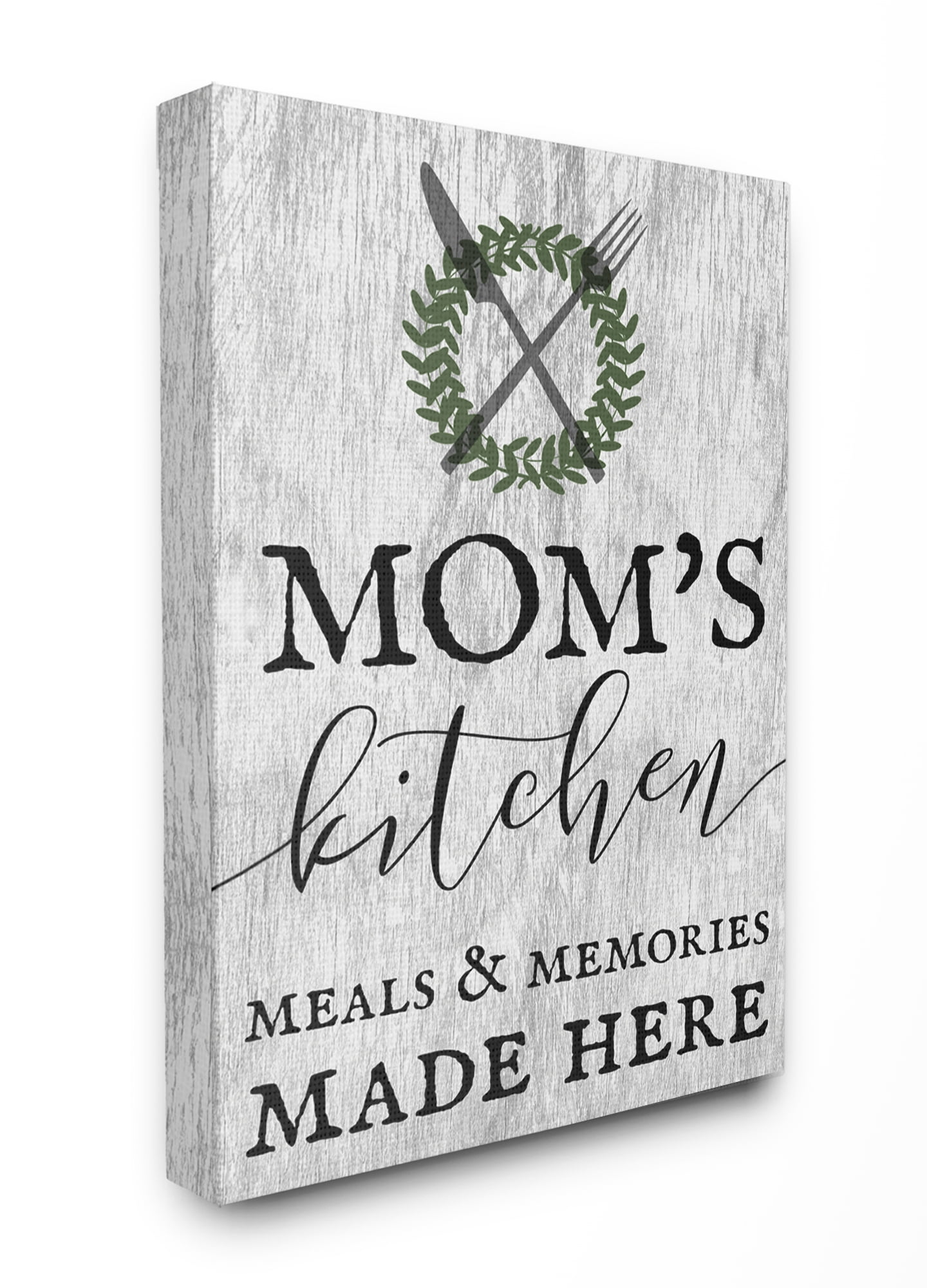 Stupell Industries Mom's Kitchen Meals and Memories Food & Beverage Painting Gallery Wrapped Canvas Art Print Wall Art, 16 x 20
