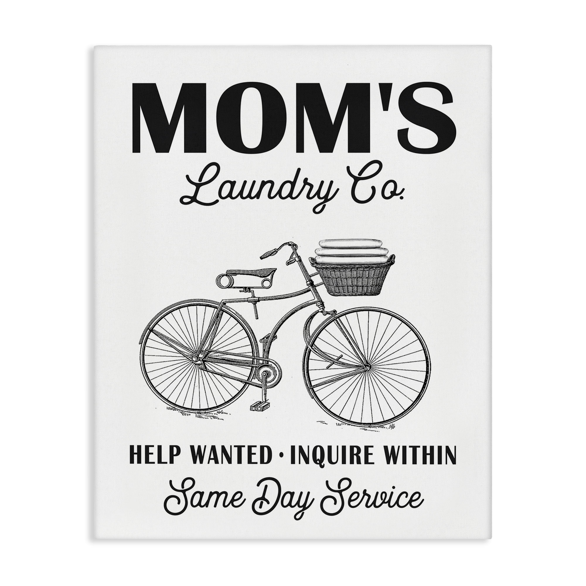 Stupell Industries Mom's Laundry Co Typography Painting Gallery Wrapped Canvas Art Print Wall Art, 24 x 30