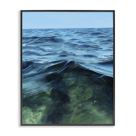 Stupell Industries Moment Of Peace Sea Waves Black Framed Giclee Art design by Georgie Harrison, 14 x 11