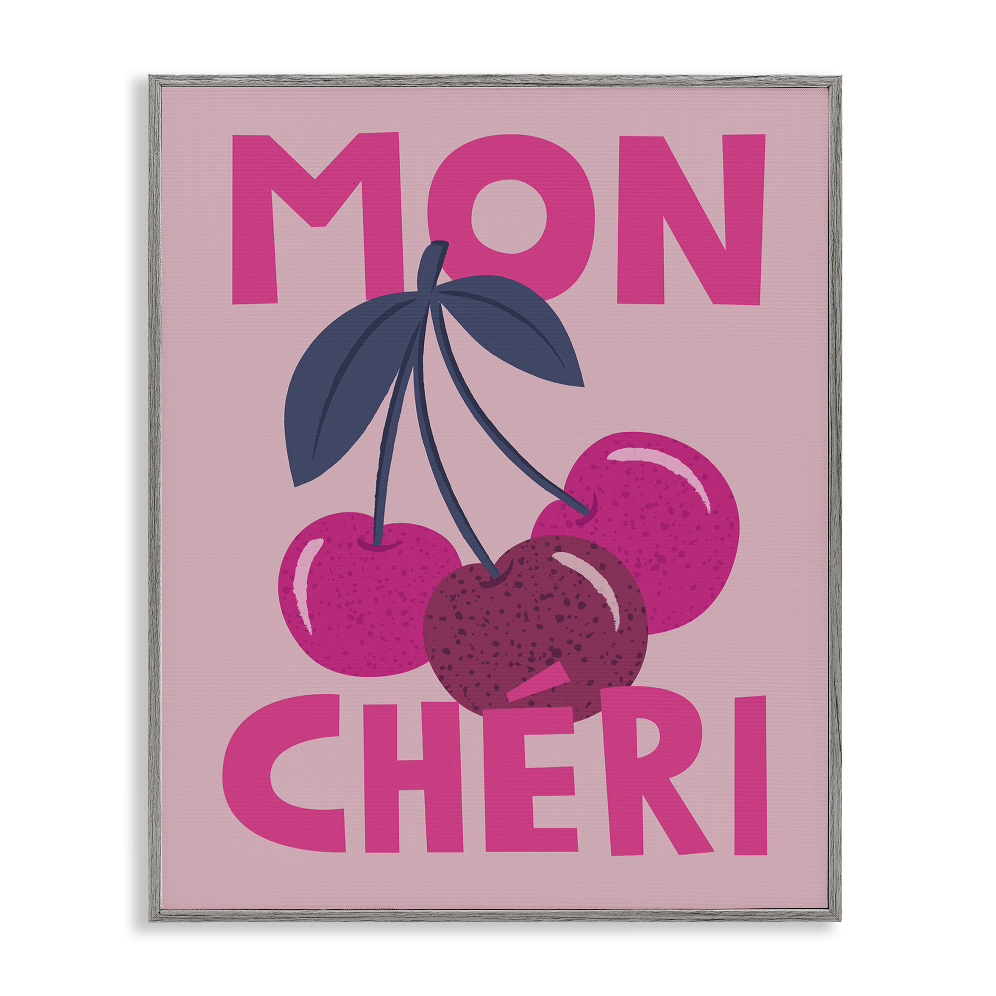 Stupell Industries Mon Cheri Fruits Food & Beverage Painting Gray Framed Art Print Wall Art, 24 x 30