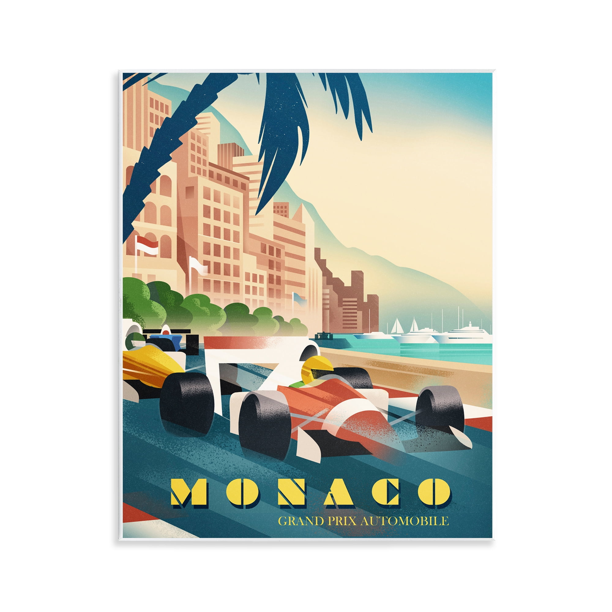 Stupell Industries Monaco Grand Prix Racing Wall Plaque Art, design by Martin Wickstrom