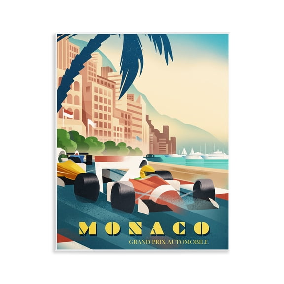 Stupell Industries Monaco Grand Prix Racing Wall Plaque Art, design by Martin Wickstrom