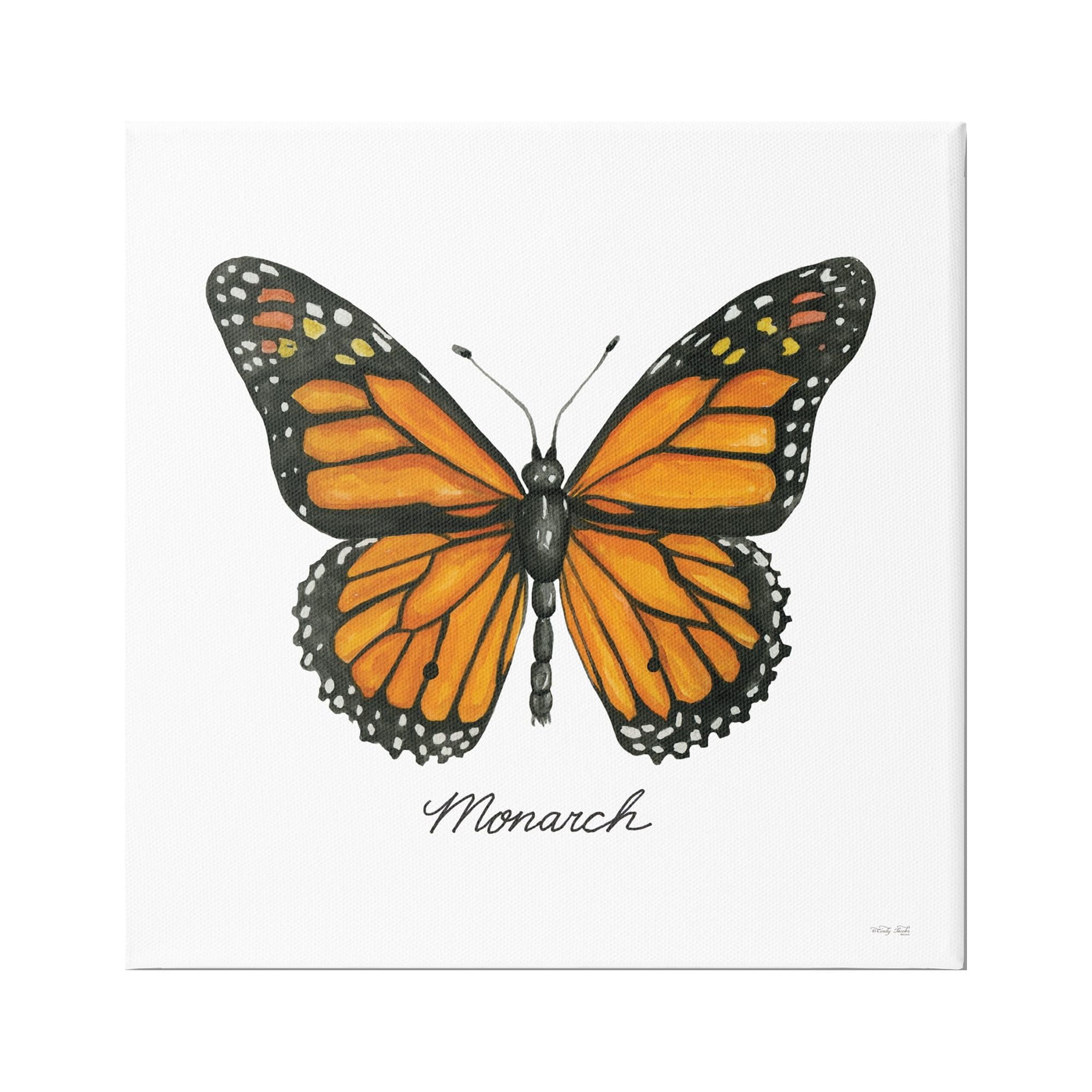 Monarch Butterfly Wildlife Design Canvas Art with Wooden Frame