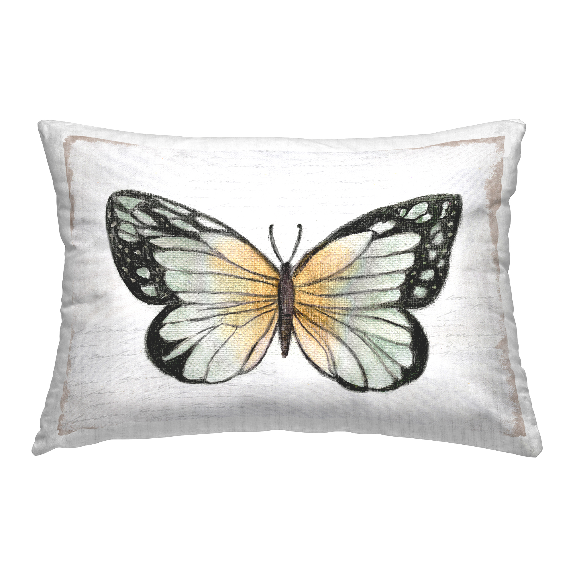 Stupell Industries Monarch Butterfly Visage Decorative Printed Throw Pillow Design by Janet Tava.