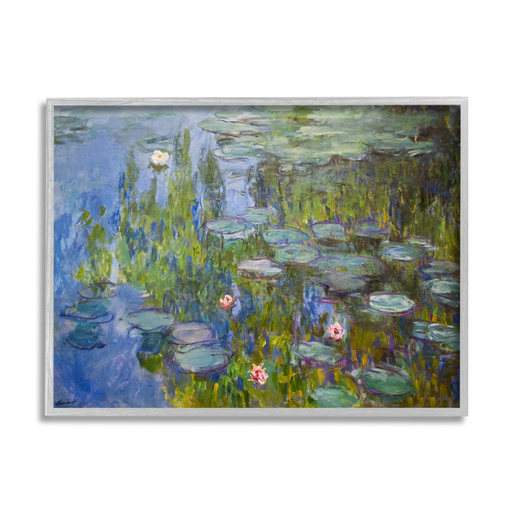 Stupell Industries Monet Impressionist Lilly Pad Pond Painting, 16 x 20,Design by Claude Monet