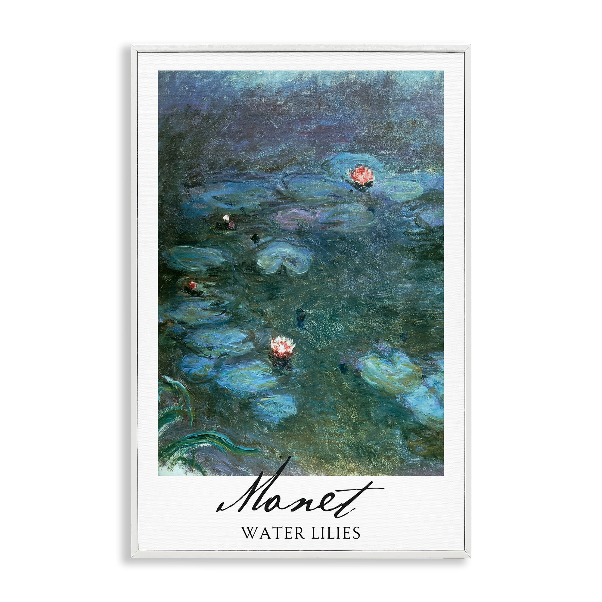 Stupell Industries Monet Water Lilies White Framed Giclee Art, design by Vintage Hustle
