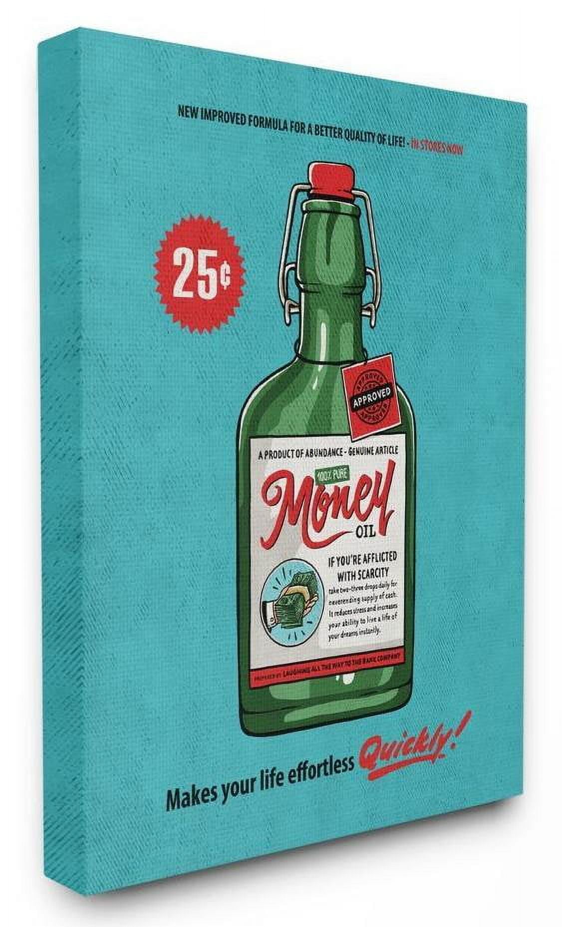 Stupell Industries Money Oil Vintage Comic Book Funny Blue Green Design Canvas Wall Art by Ester Kay