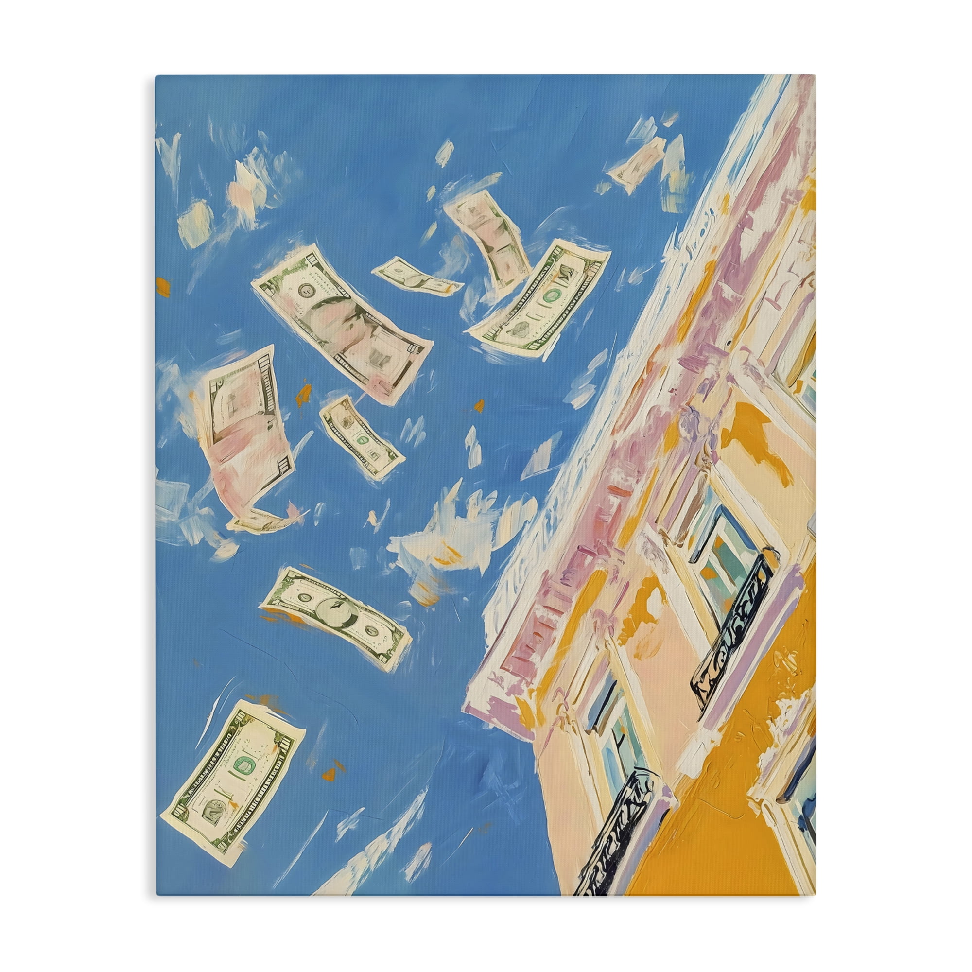 Stupell Industries Money Rain Drifting Past Windows Canvas Wall Art, design by The Prints Vibe