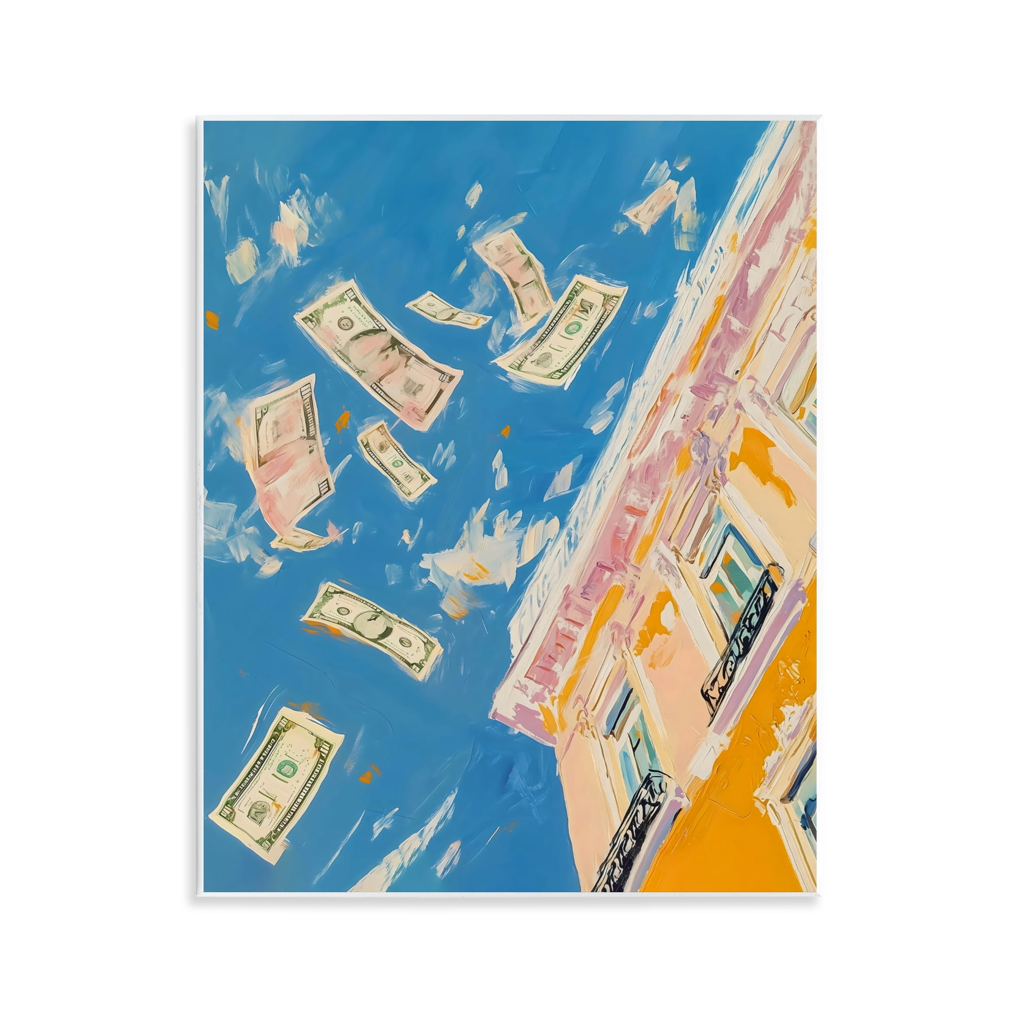 Stupell Industries Money Rain Drifting Past Windows Wall Plaque Art, design by The Prints Vibe