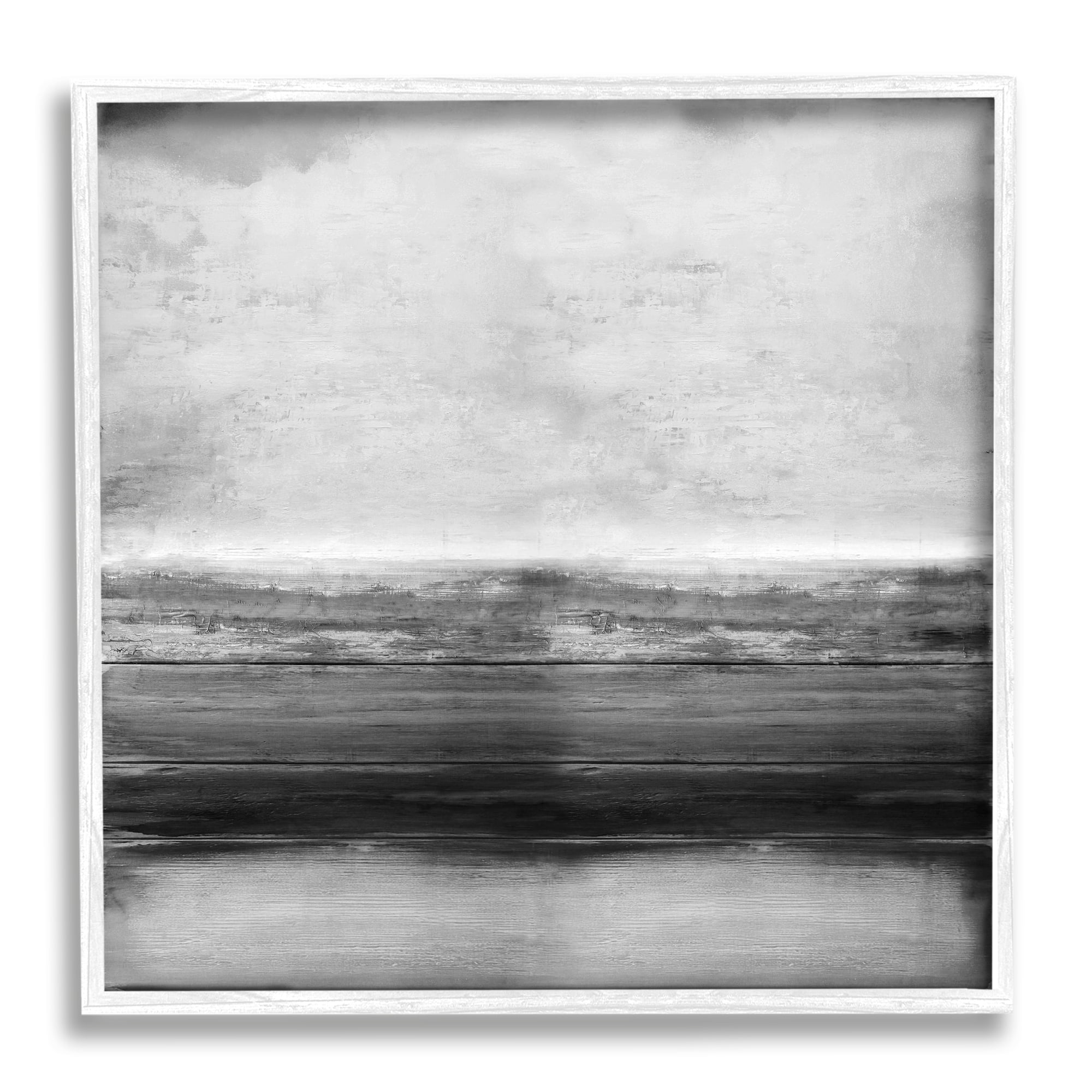 Stupell Industries Monochromatic Grey Rustic Abstraction Layered Shades, 24 x 24, Designed by Taylor Hamilton