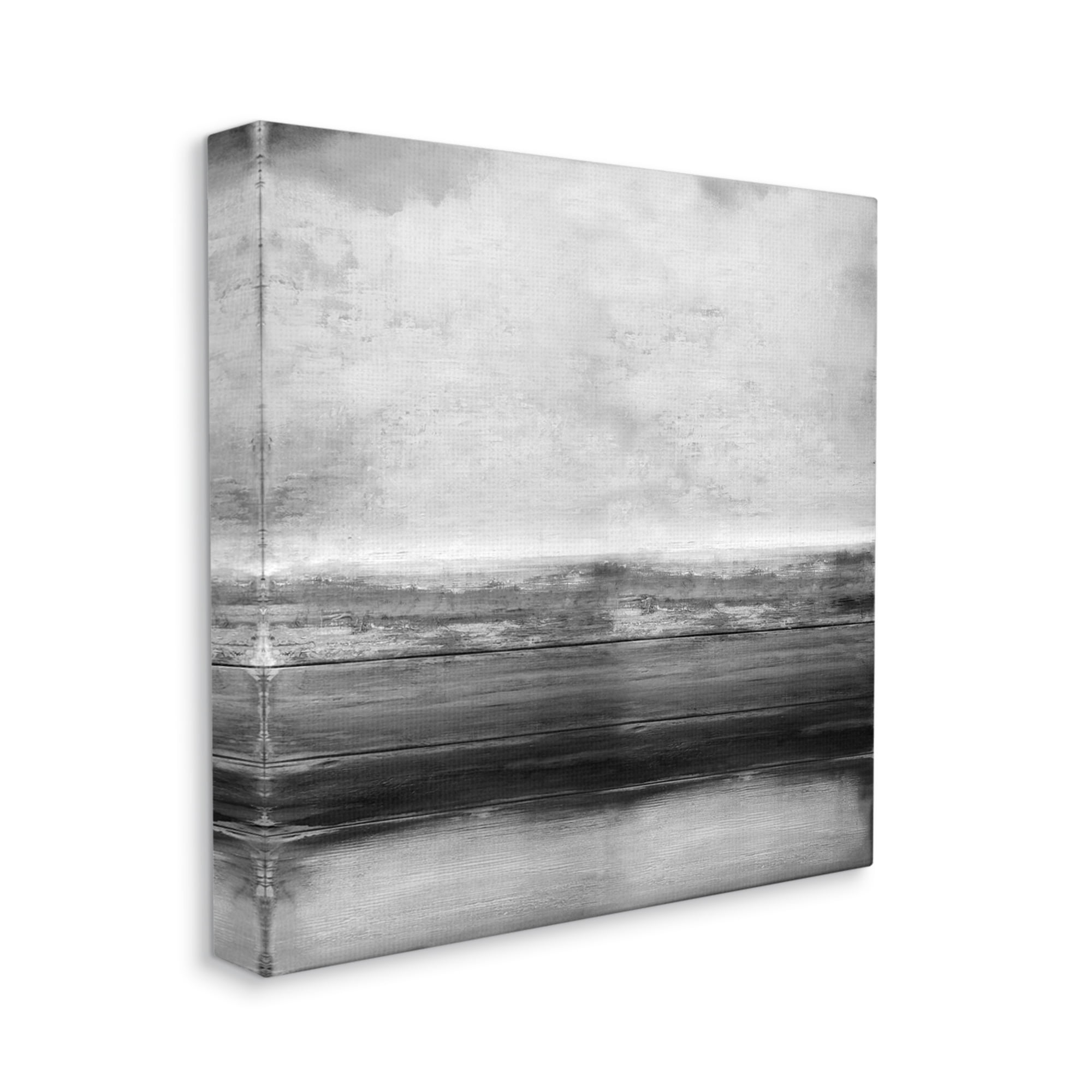 Stupell Industries Monochromatic Grey Rustic Abstraction Layered Shades, 24 x 24, Designed by Taylor Hamilton