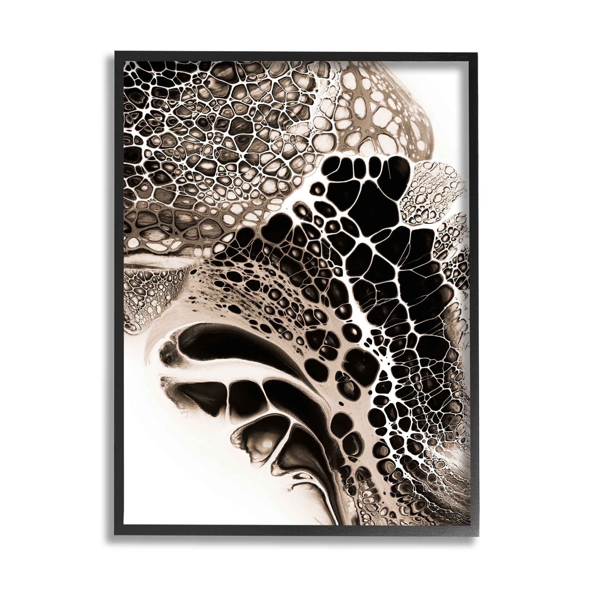Stupell Industries Monochromatic Patterned Abstract Pebbled Minimal Modern Design Framed Wall Art, 11 x 14, Design by Ros Ruseva
