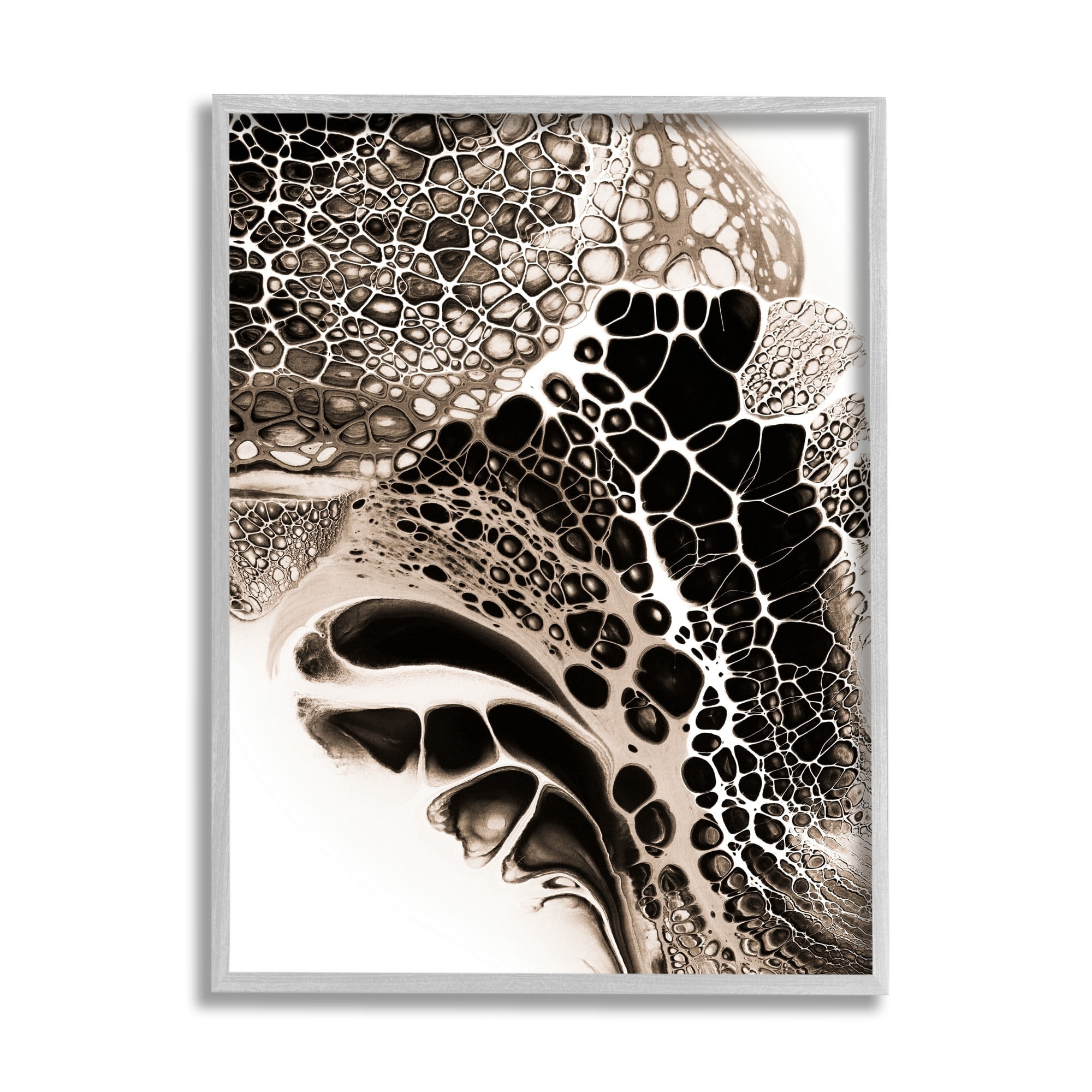 Stupell Industries Monochromatic Patterned Abstract Pebbled Minimal Modern Design Framed Wall Art, 16 x 20, Design by Ros Ruseva