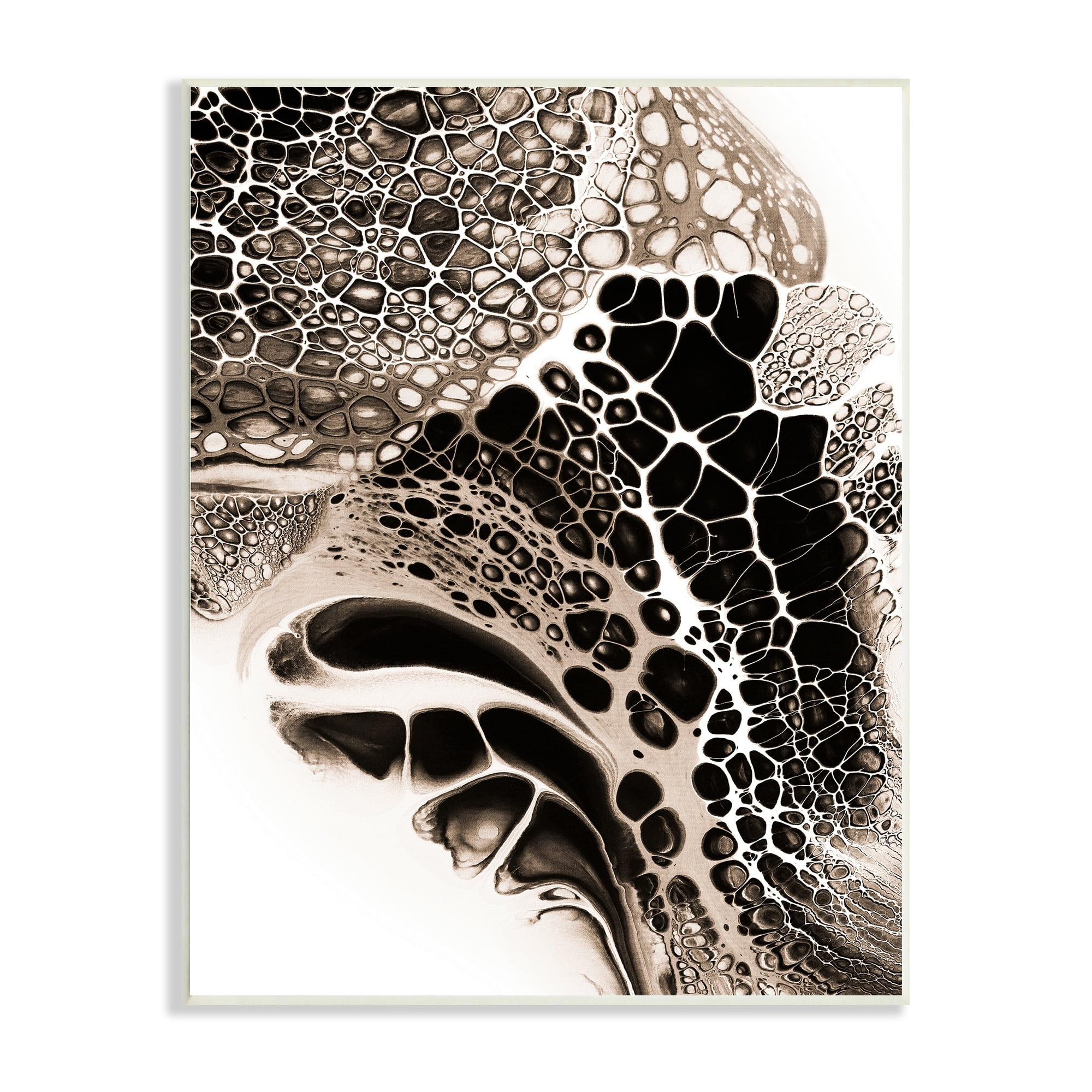 Stupell Industries Monochromatic Patterned Abstract Pebbled Minimal Modern Design Wood Wall Art, 10 x 15, Design by Ros Ruseva