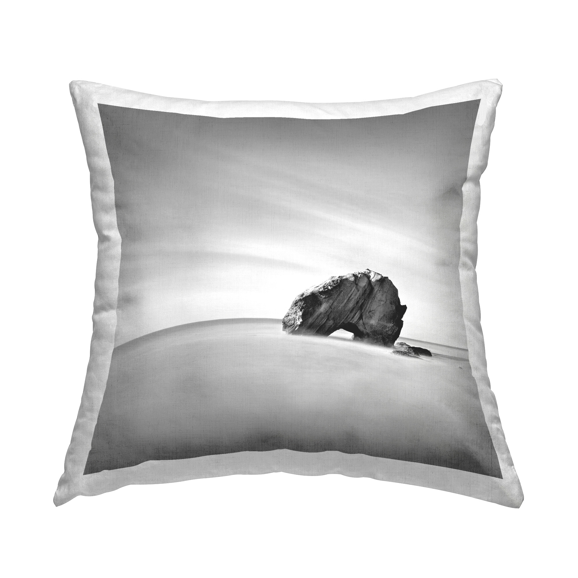 Stupell Industries Monochrome Beach Rocks Decorative Printed Throw Pillow Design by Praxis Studio