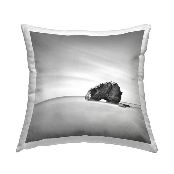 Stupell Industries Monochrome Beach Rocks Decorative Printed Throw Pillow Design by Praxis Studio