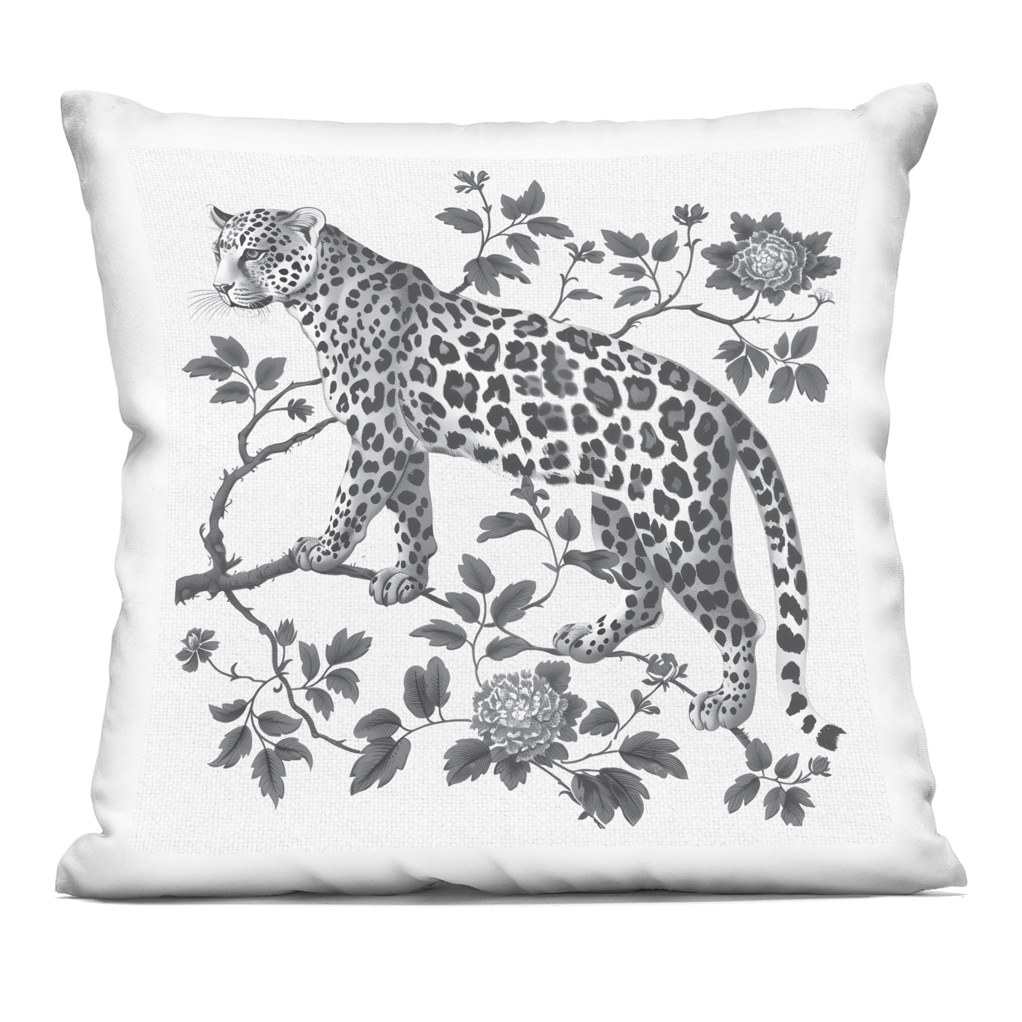 Stupell Industries Monochrome Detail Leopard Decorative Printed Throw Pillow, design by Lettered and Lined