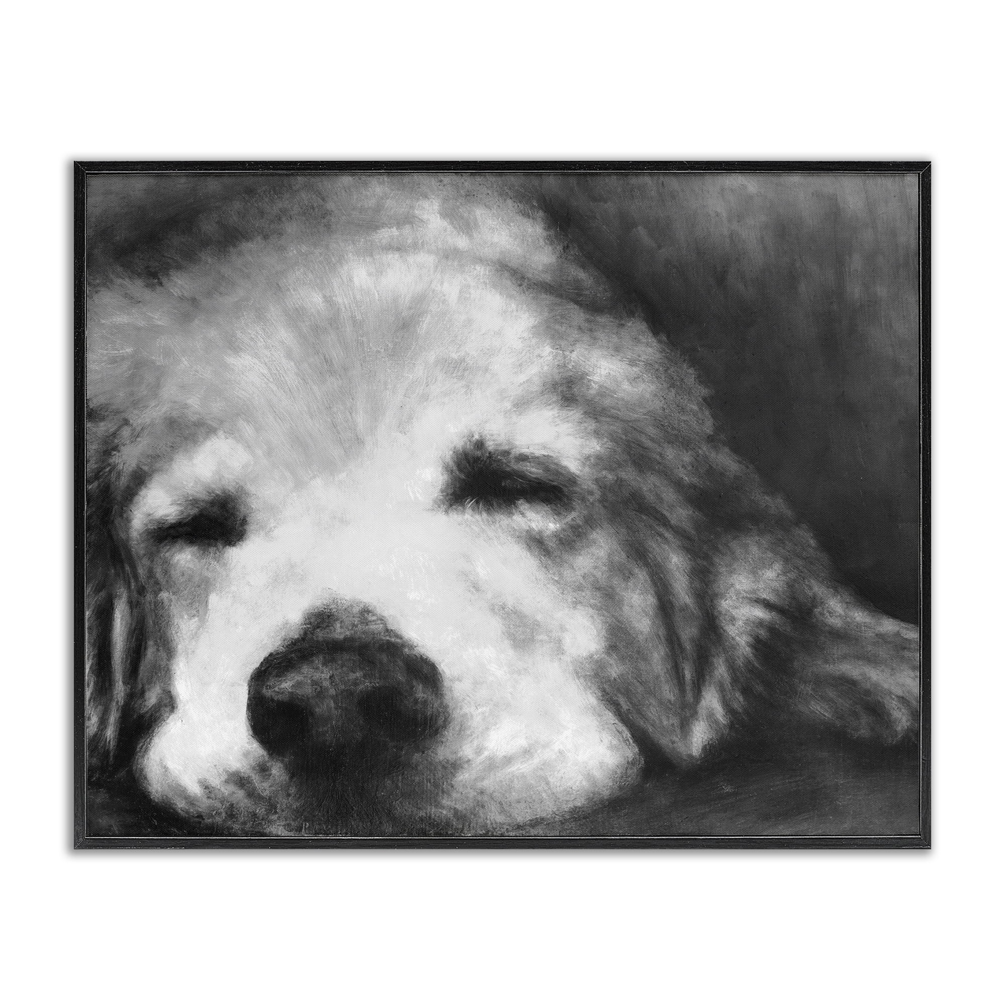 Stupell Industries Monochrome Dog Day Afternoon Black Framed Giclee Art, design by Walt Johnson