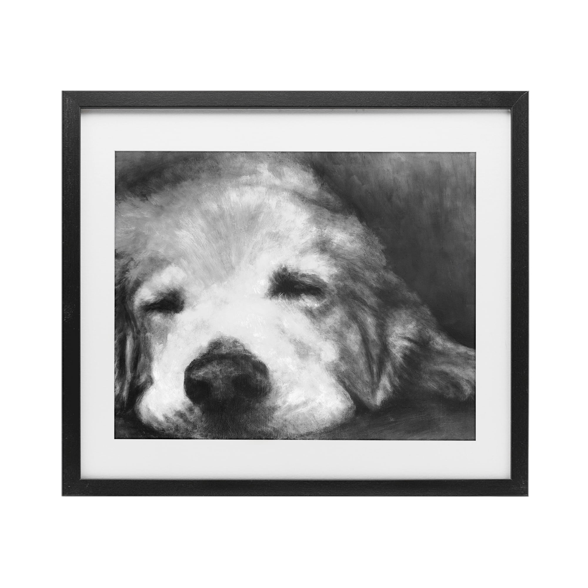 Stupell Industries Monochrome Dog Day Afternoon Black Framed Print Under Glass, design by Walt Johnson