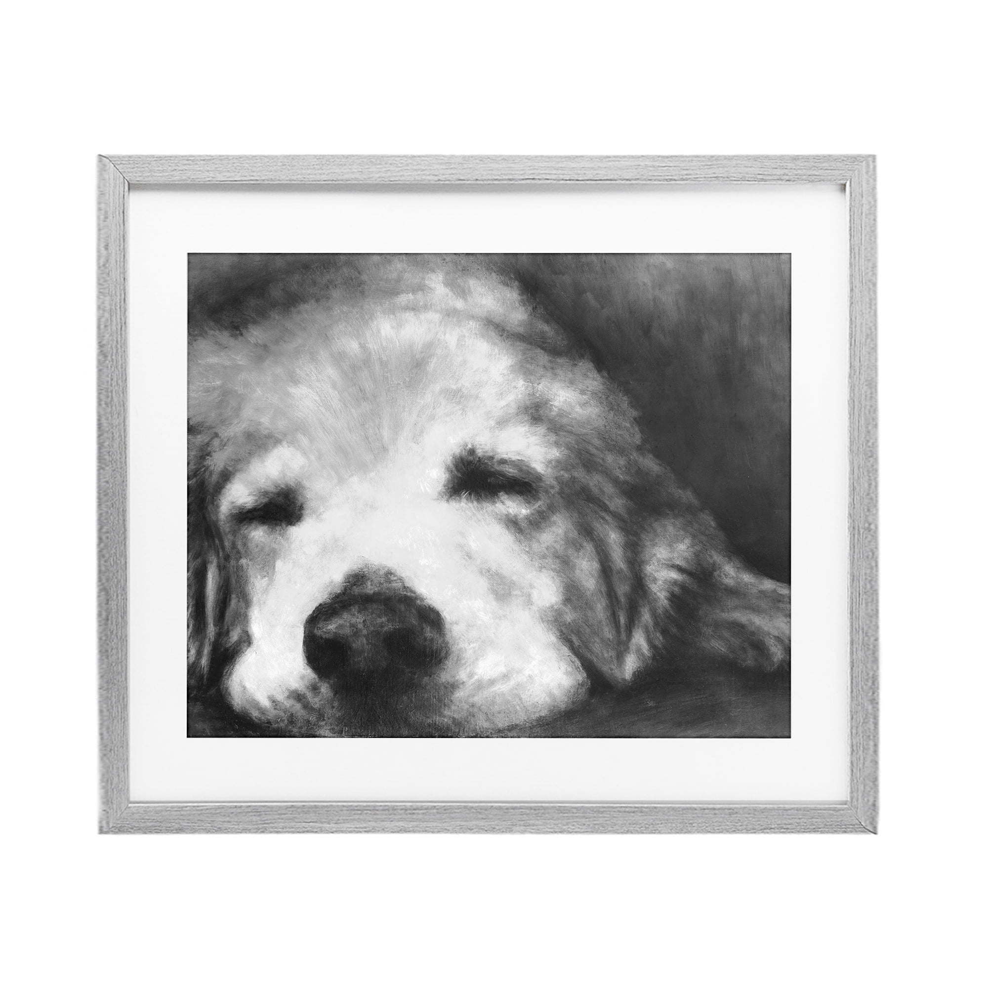 Stupell Industries Monochrome Dog Day Afternoon Gray Framed Print Under Glass, design by Walt Johnson