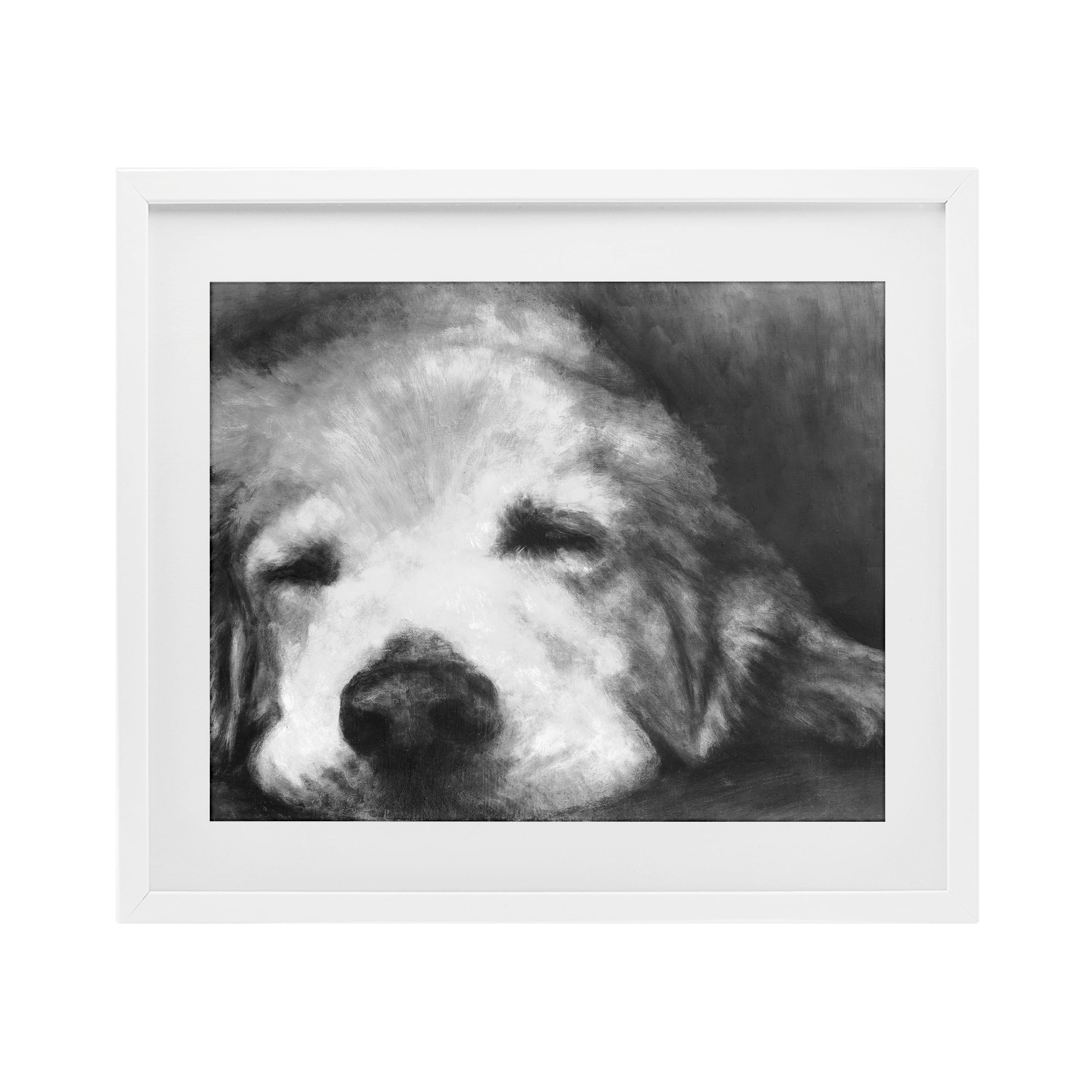 Stupell Industries Monochrome Dog Day Afternoon White Framed Print Under Glass, design by Walt Johnson