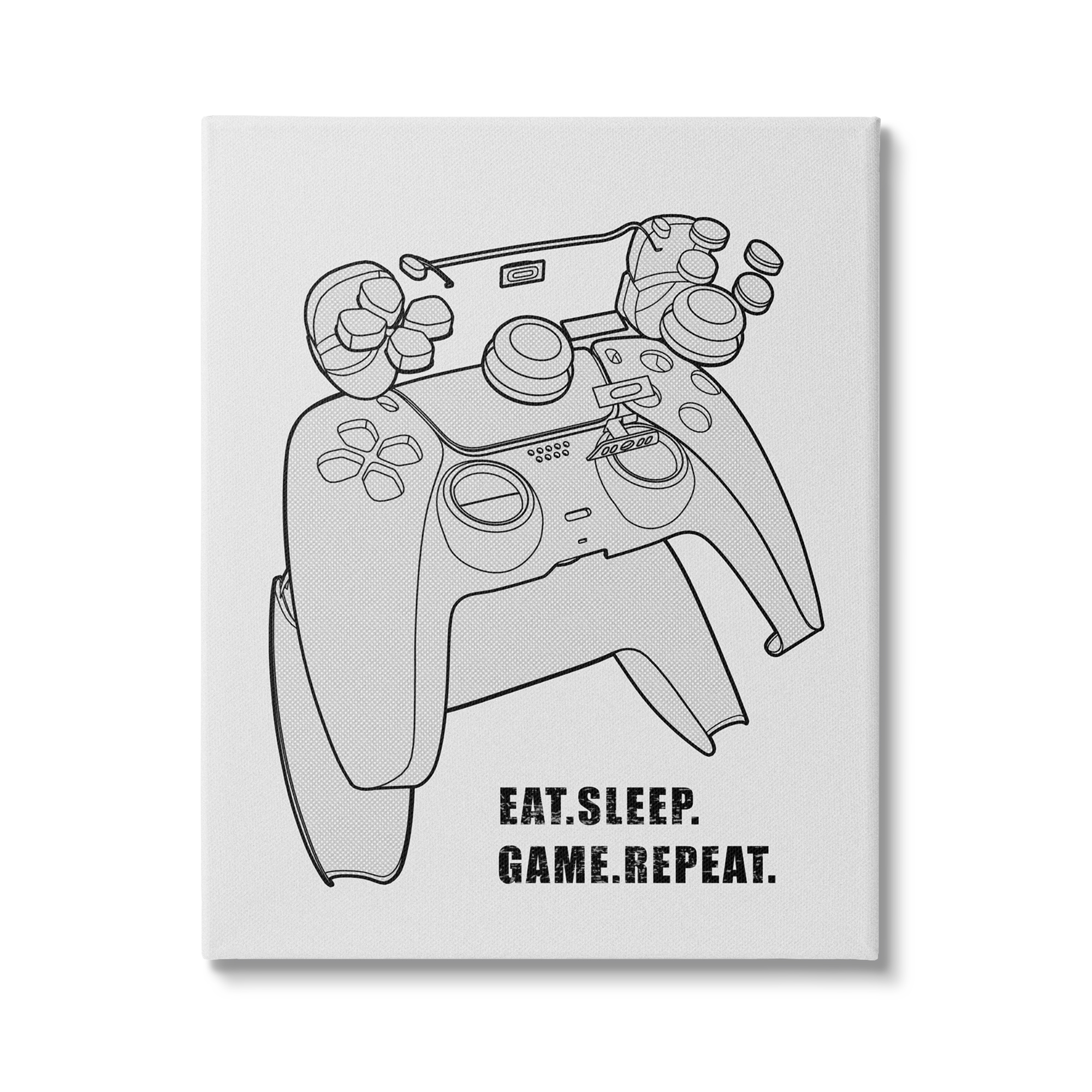 Stupell Industries Monochrome Eat Sleep Game Repeat Saying Diagram Style , 30 x 40, Design by Ziwei Li