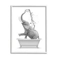 thumbnail image 1 of Stupell Industries Monochrome Elephant Bathing Splashing Water Bathtub Graphic Art White Framed Art Print Wall Art, 16x20, by Annalisa Latella, 1 of 5