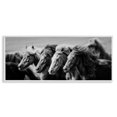 thumbnail image 1 of Stupell Industries Monochrome Horse Herd Gallop Animals Photography White Framed Art Print Wall Art, 30 x 13, 1 of 8