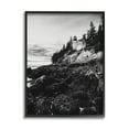 thumbnail image 1 of Stupell Industries Monochrome Rocky Shoreline Beach Clouds Lighthouse Photography Framed Wall Art, 11 x 14, Design by Daniel Sproul, 1 of 5