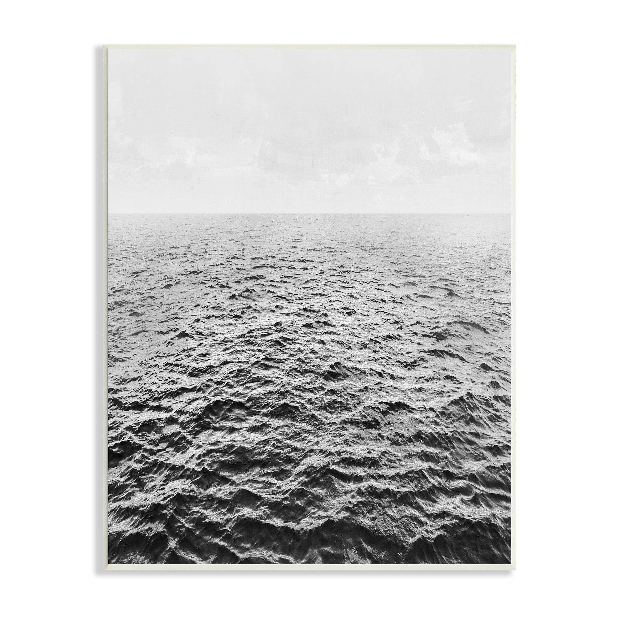 Stupell Industries Monochrome Stormy Sea Rough Water Foggy Ocean , 10 x 15, Design by Mike Calascibetta