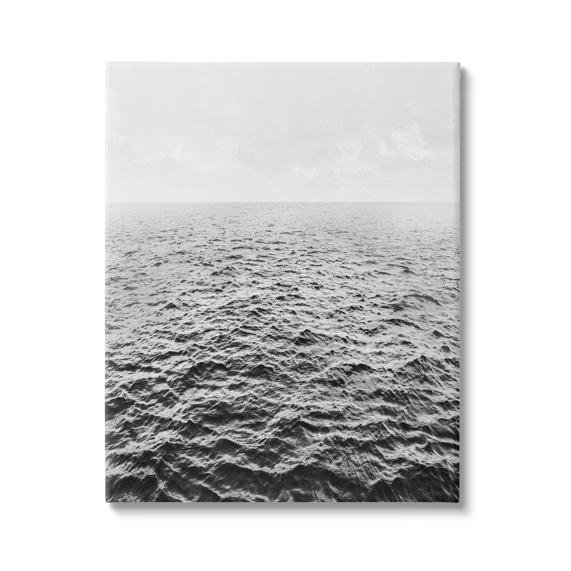 Stupell Industries Monochrome Stormy Sea Rough Water Foggy Ocean , 24 x 30, Design by Mike Calascibetta