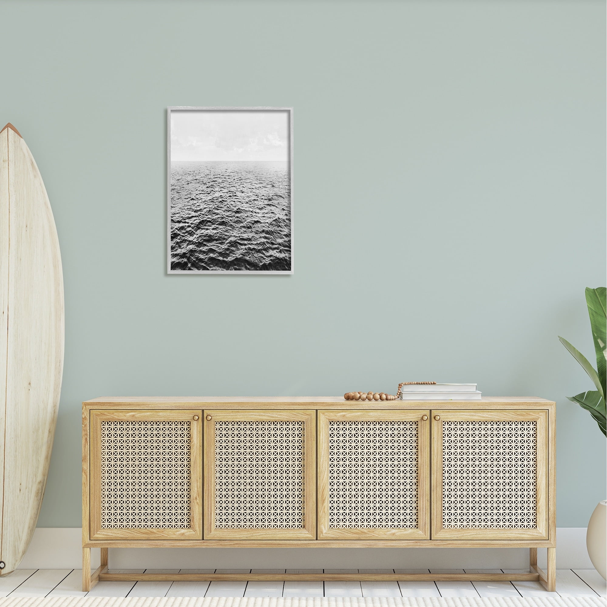 Stupell Industries Monochrome Stormy Sea Rough Water Foggy Ocean , 24 x 30, Design by Mike Calascibetta
