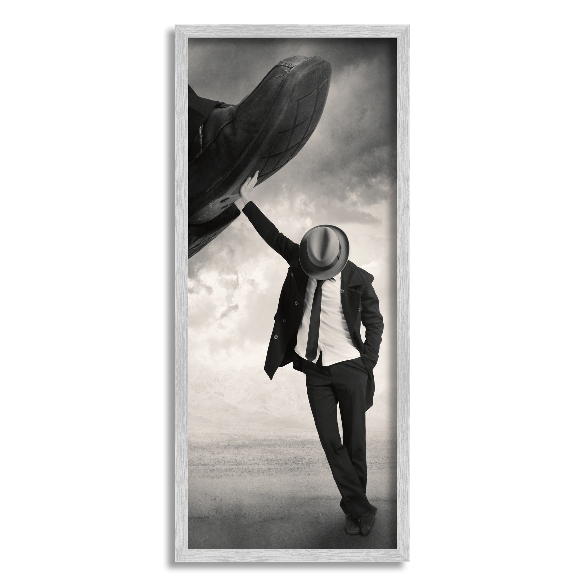 Stupell Industries Monochrome Suit Tie Photography Cloudy Sky Hand Shoe Framed Wall Art, 13 x 30, Design by Tommy Ingberg