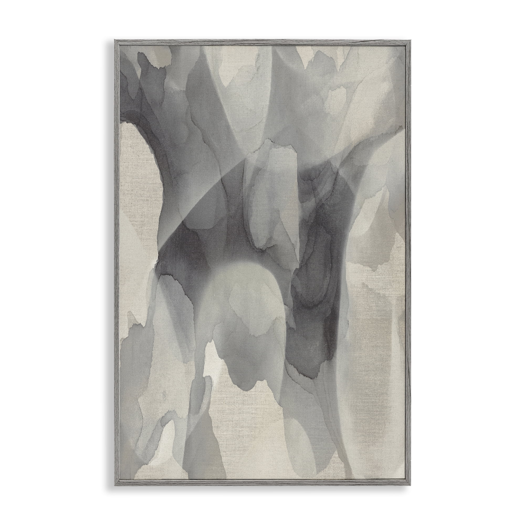Stupell Industries Monochrome Watery Drips Gray Framed Giclee Art, design by Kippi Leonard