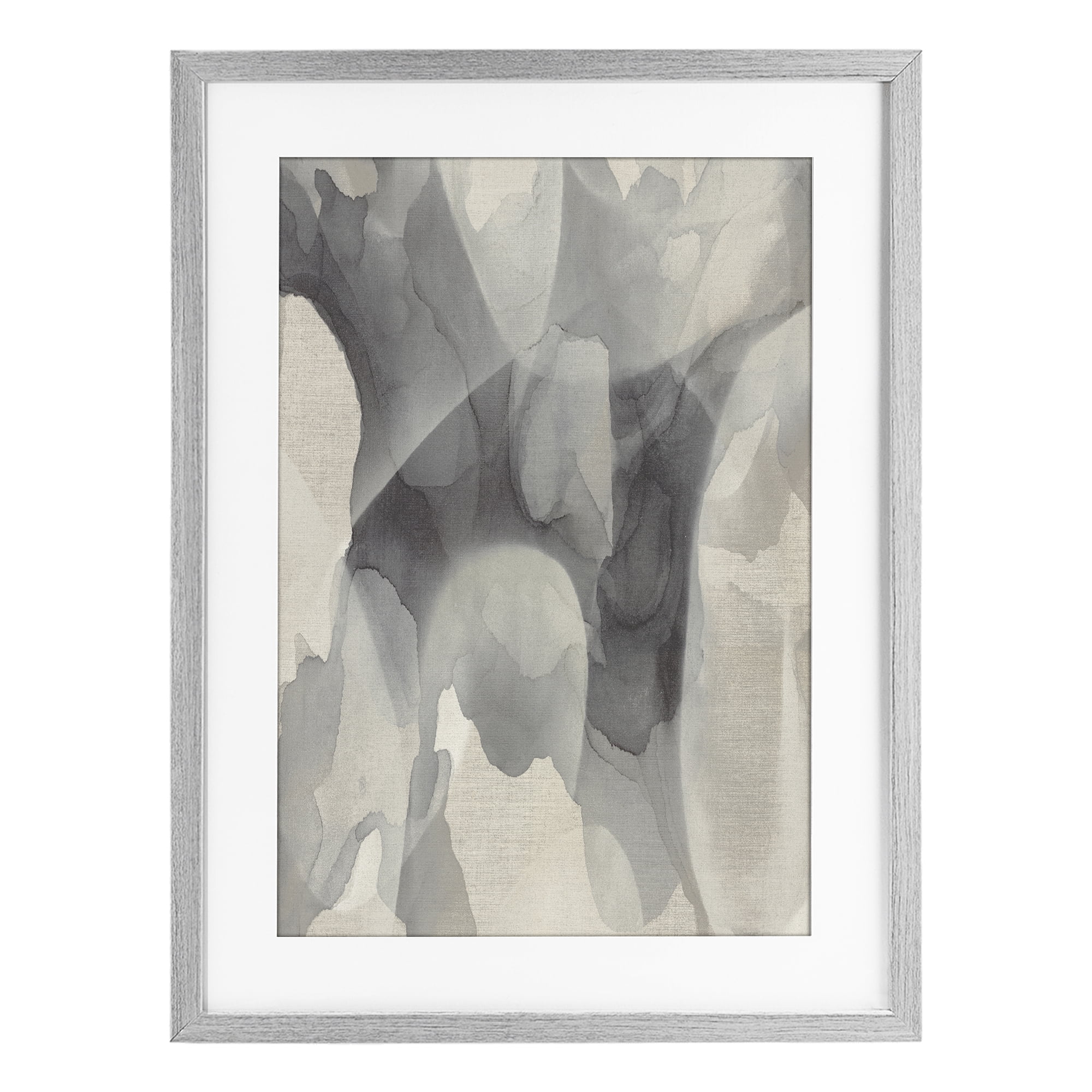 Stupell Industries Monochrome Watery Drips Gray Framed Print Under Glass, design by Kippi Leonard