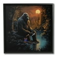 thumbnail image 1 of Stupell Industries Monster Fishing at Lake Fairy Tales & Fantasy Painting Black Framed Art Print Wall Art, 24 x 24, 1 of 9