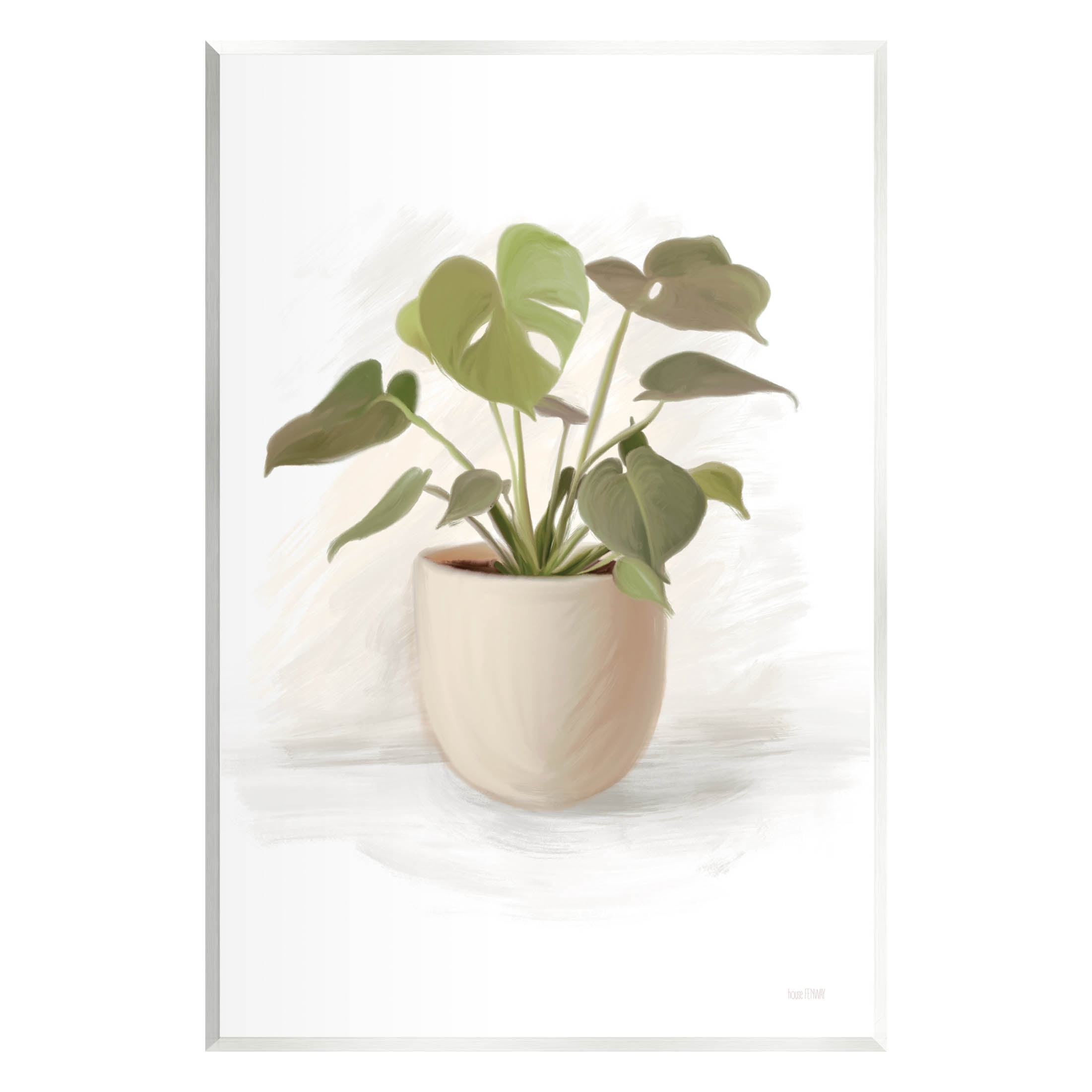 Stupell Industries Monstera House Plant Potted Vase Graphic Art Unframed Art Print Wall Art, Design by House Fenway