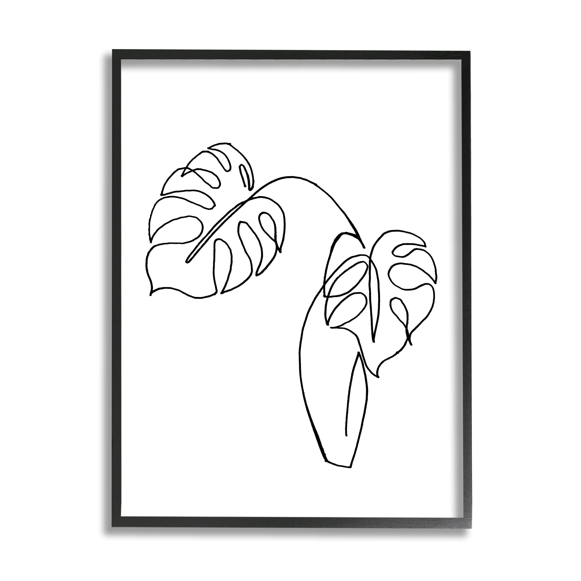Stupell Industries Monstera Plants in Vase Single Line Drawing,11 x 14,Designed by Patricia Pinto