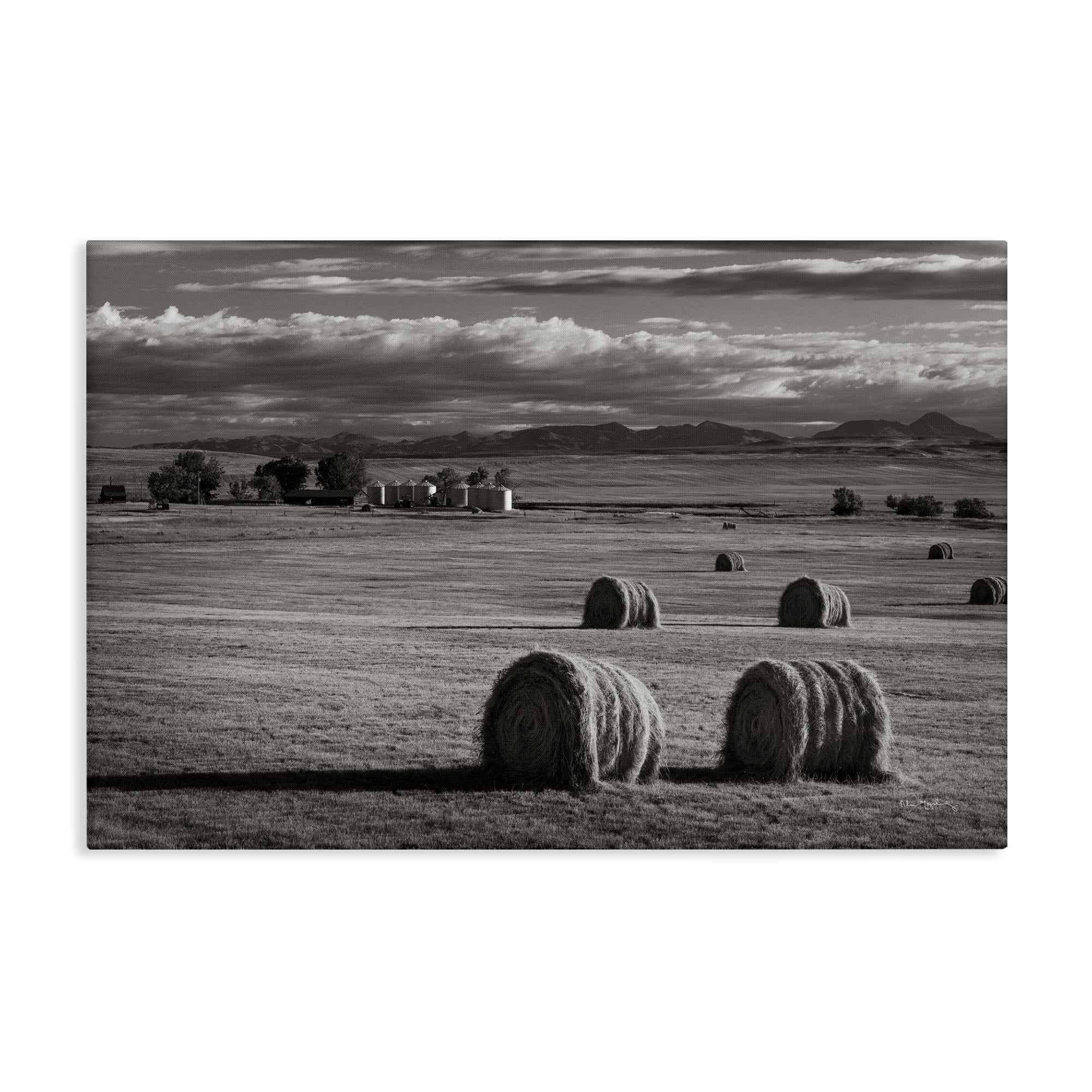 Stupell Industries Montana Hay Bales Landscape & Nature Photography Wrapped Canvas Art Print Wall Art, 36 x 24