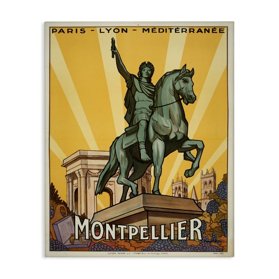 Stupell Industries Montpellier Vintage Advertisement Animals Painting Wrapped Canvas Canvas Art Print Wall Art, 24 x 30