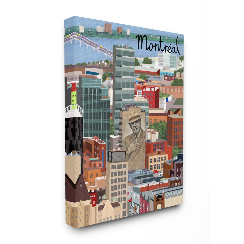 Stupell Industries Montreal Patron Saint Canadian Landmark Colorful City Architecture Canvas Wall Art Design by Carla Daly, 24" x 30"