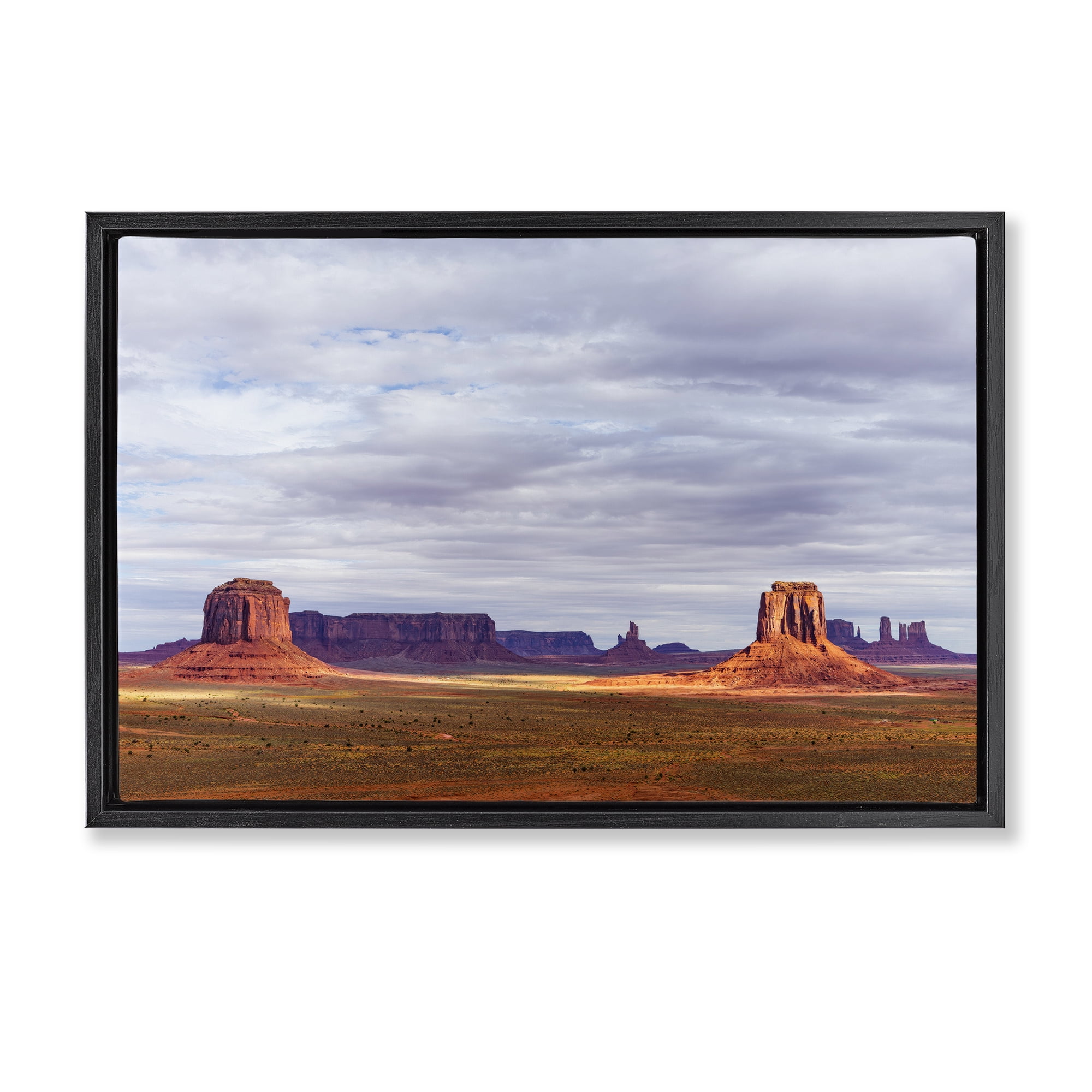 Stupell Industries Monumental Desert Buttes & Mesas Black Framed Floater Canvas Wall Art, design by Shelley Carlisle