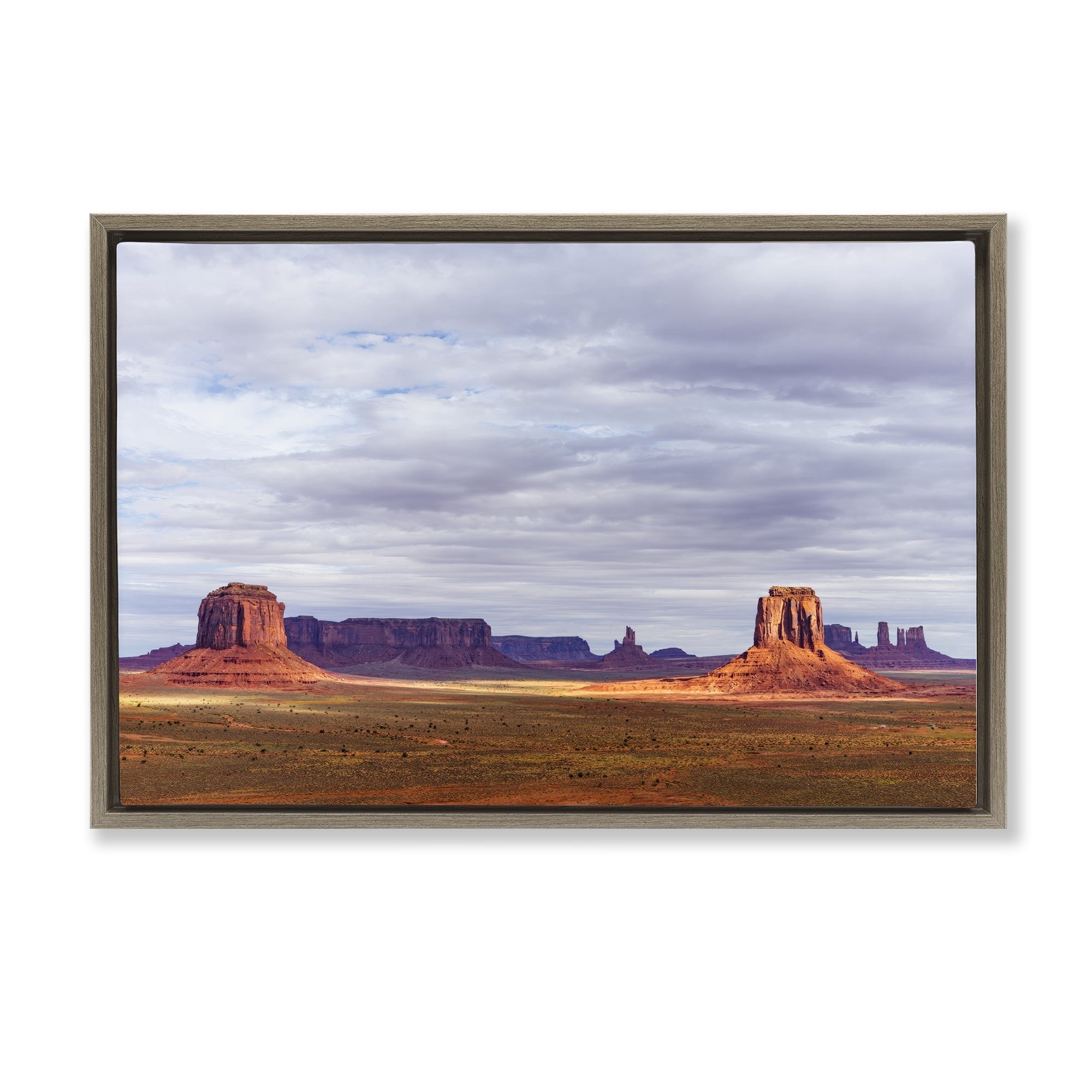 Stupell Industries Monumental Desert Buttes & Mesas Brown Framed Floater Canvas Wall Art, design by Shelley Carlisle