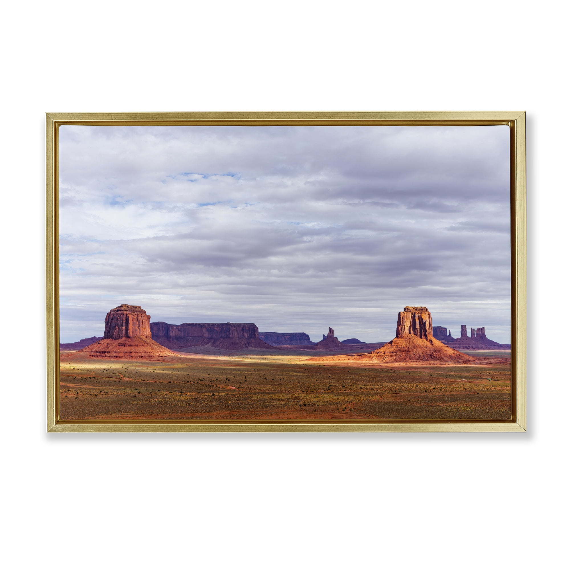 Stupell Industries Monumental Desert Buttes & Mesas Gold Framed Floater Canvas Wall Art, design by Shelley Carlisle