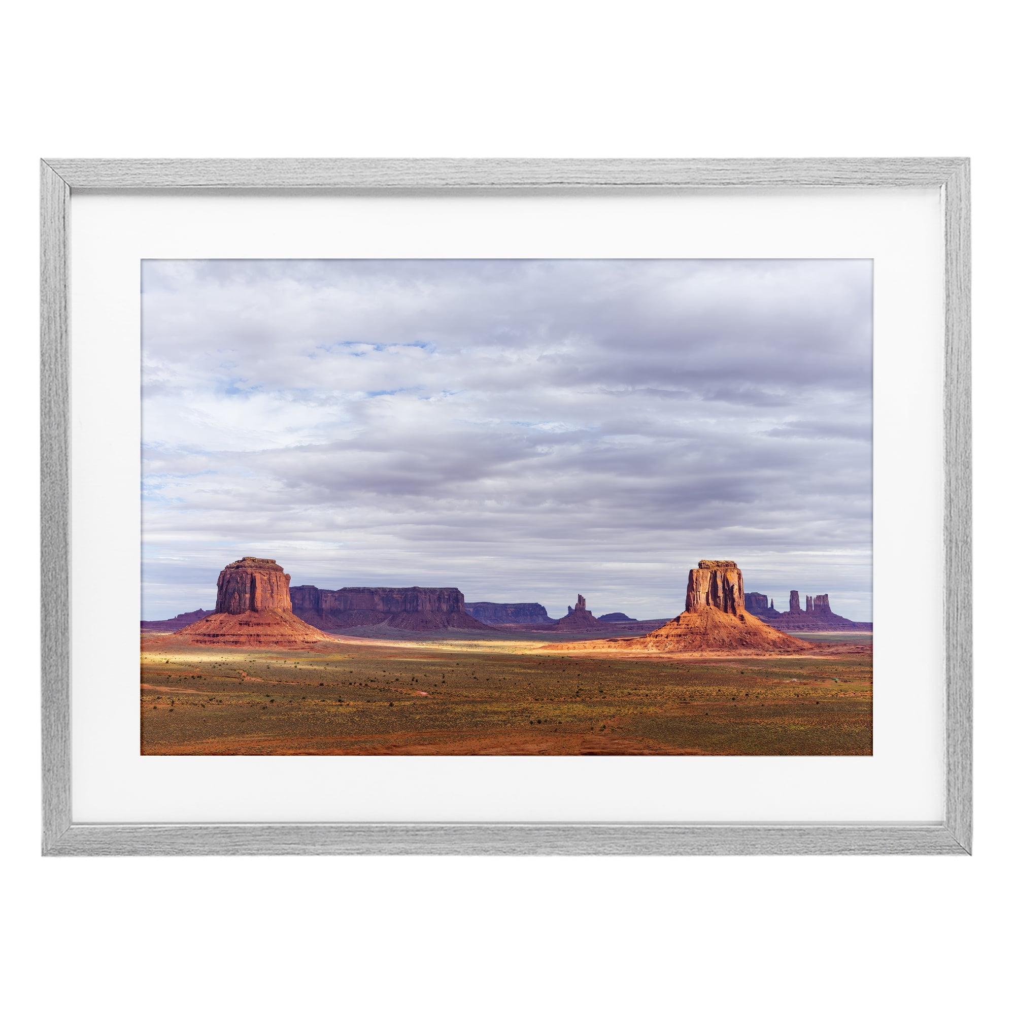 Stupell Industries Monumental Desert Buttes & Mesas Gray Framed Print Under Glass, design by Shelley Carlisle